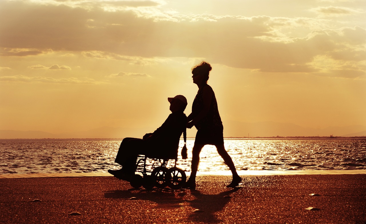 wheelchair, walk, care