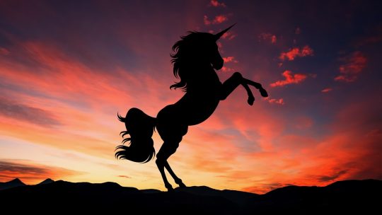 unicorn, sunset, fantasy