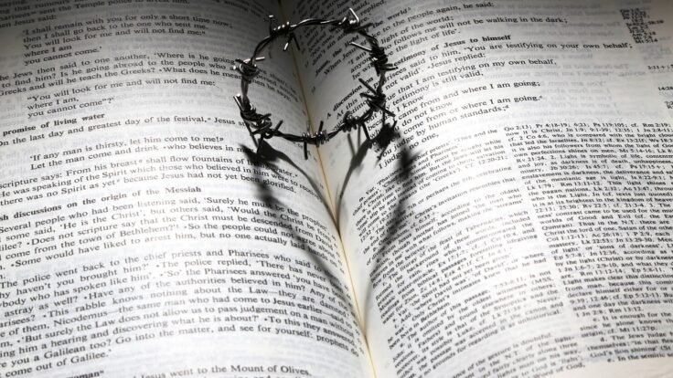 love, cross, thorns