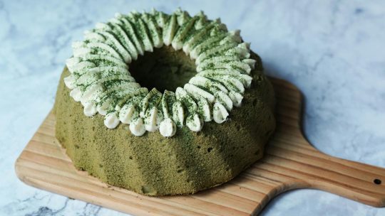 Baked Bundt Cake on Brown Wooden Board