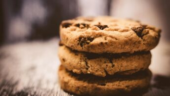 Macro Photography of Pile of 3 Cookie
