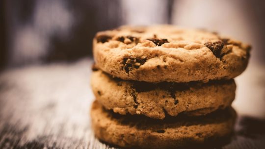 Macro Photography of Pile of 3 Cookie