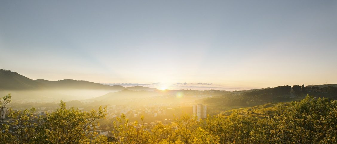 sunrise, rays, landscape